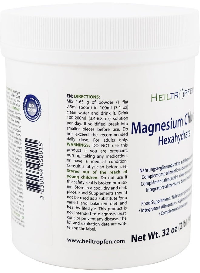Heiltropfen 2 Pounds/ 907g Magnesium Chloride Powder, Hexahydrate, Pharmaceutical Grade, Crystal Powder, Pure Ph. Eur., BP, USP, 100% - Muscle Pain Relief - Image 4